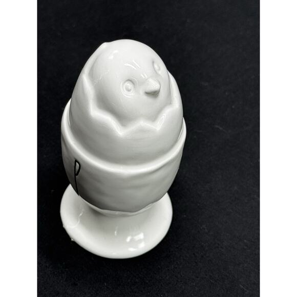 Rae Dunn Set of 4 Ceramic White Chick Peep Egg Cups Figurines Table Decor Easter - Picture 7 of 15